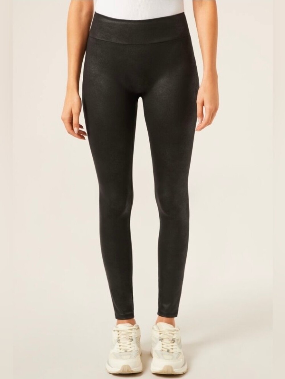 Calzedonia Coated Leather Effect Leggings Black Small